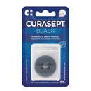 Curasept BLACK + CHX вощена зубна нитка з хлоргексидином, 50 м