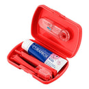 Дорожній набір Curaprox Kids червоний: зубна щітка Kids + дитяча зубна паста 10 мл + йоршики 2 шт.