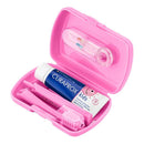 Дорожній набір Curaprox Kids рожевий: зубна щітка Kids + дитяча зубна паста 10 мл + йоршики 2 шт.