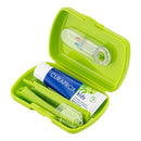 Дорожній набір Curaprox Kids зелений: зубна щітка Kids + дитяча зубна паста 10 мл + йоршики 2 шт.